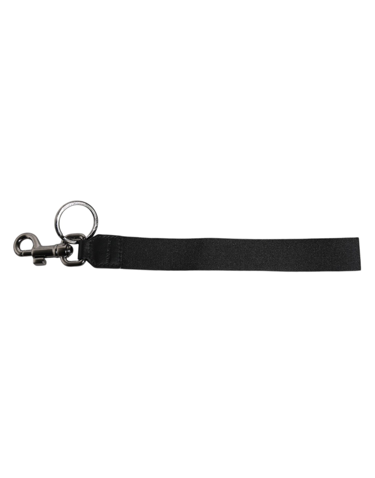 Porte-clés Dolce & Gabbana en nylon noir avec logo argenté pour homme
