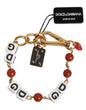 Dolce &amp; Gabbana Multicolor Goudkleurige Messing Ketting DG Logo Dice Armband
