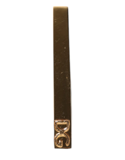 Dolce &amp; Gabbana goudkleurige stropdasclip met messing logo en merklogo