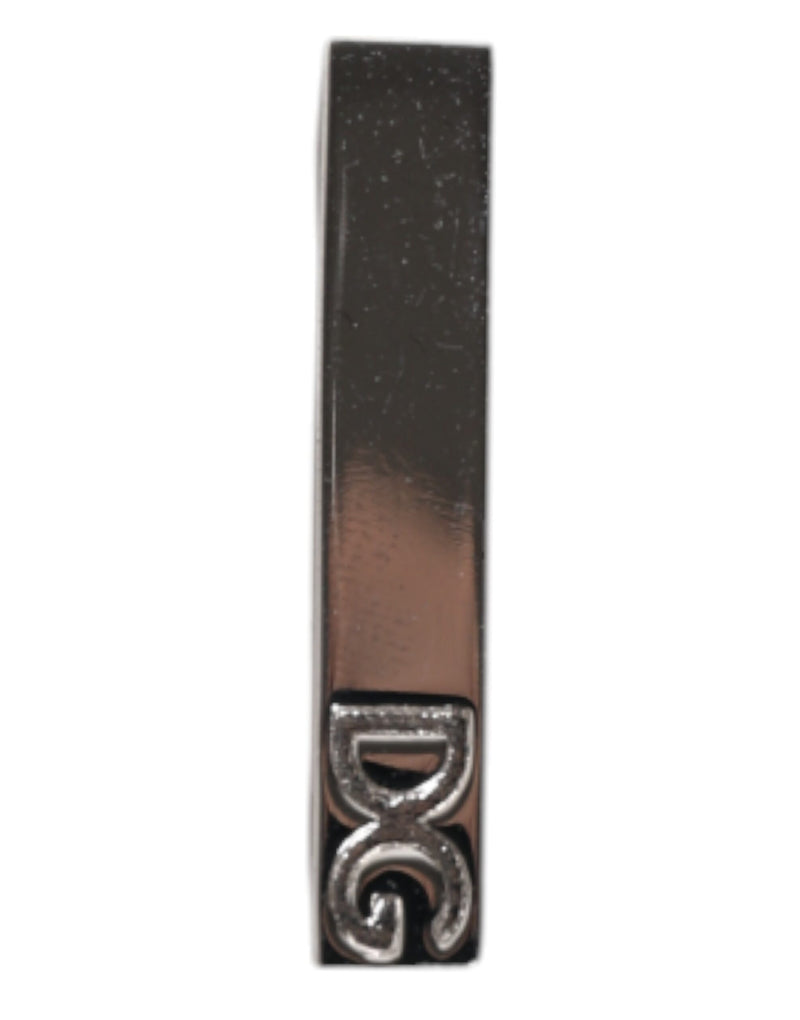 Dolce &amp; Gabbana zilveren stropdasclip met messing logo en merklogo