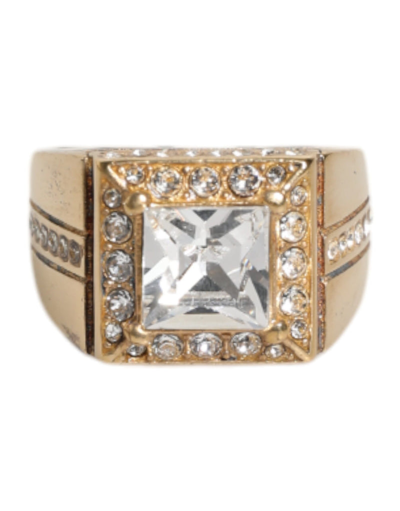 Bague Dolce & Gabbana en argent sterling 925 doré avec cristaux