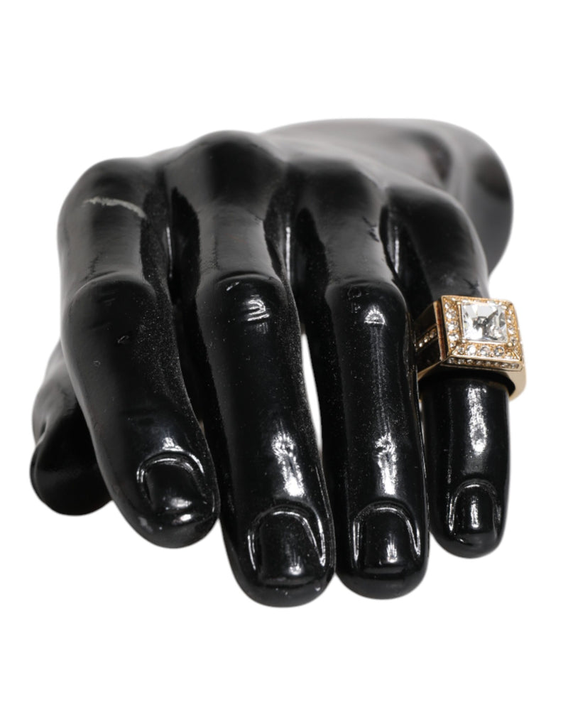 Bague Dolce & Gabbana en argent sterling 925 doré avec cristaux