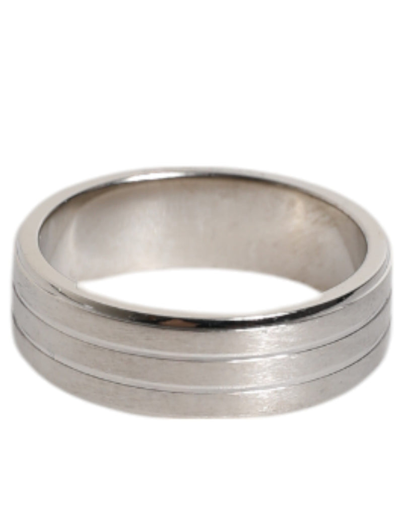 Dolce &amp; Gabbana zilverkleurige DG-logoring met messing en helder kristal