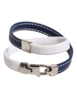 Bracelet Dolce & Gabbana en Cuir Bleu et Blanc avec Monogramme DG