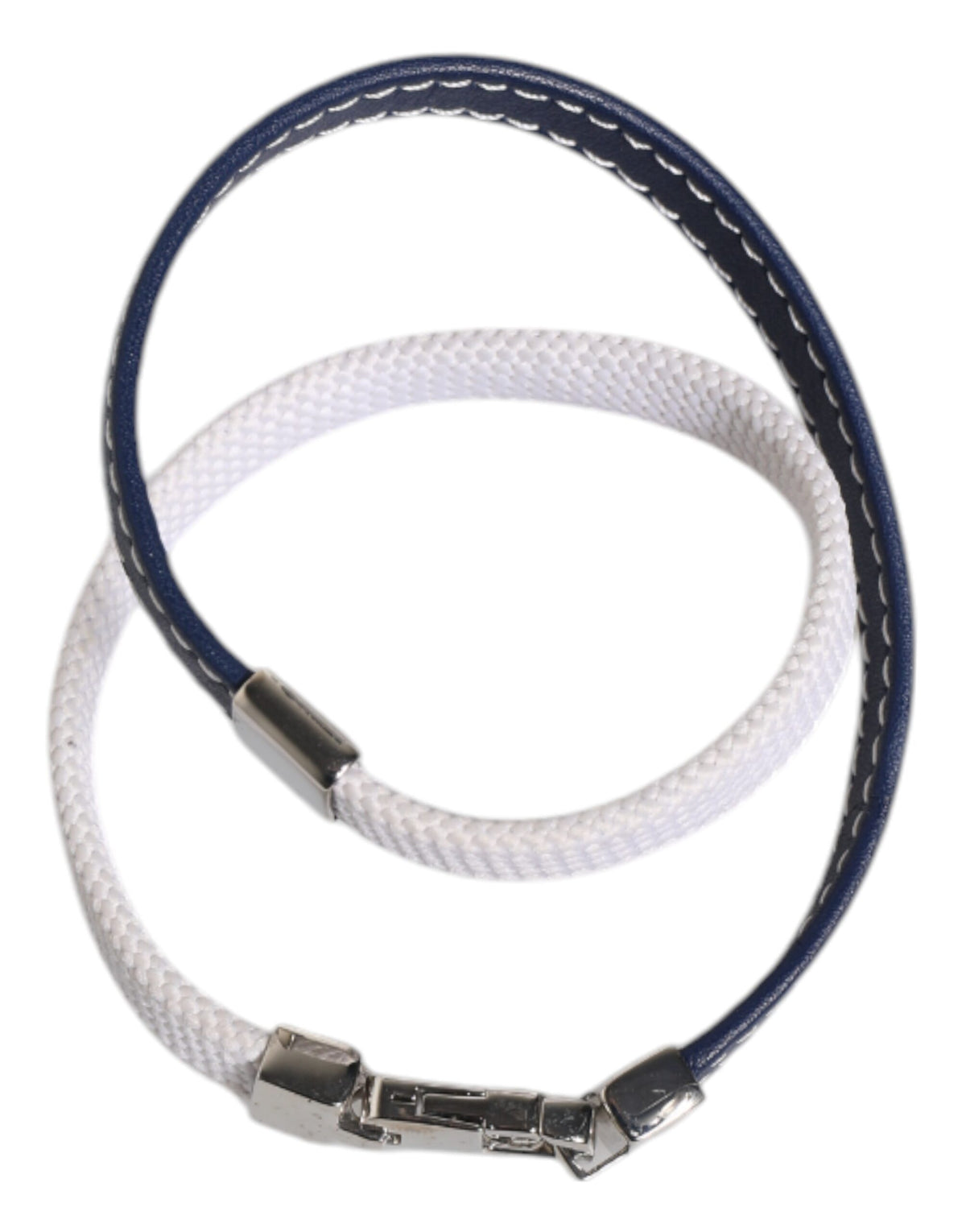 Bracelet Dolce & Gabbana en Cuir Bleu et Blanc avec Monogramme DG