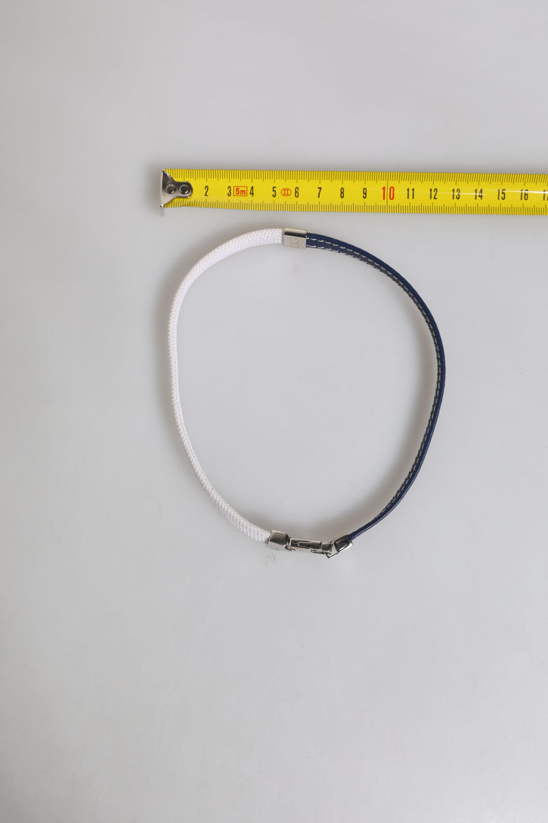 Bracelet Dolce & Gabbana en Cuir Bleu et Blanc avec Monogramme DG