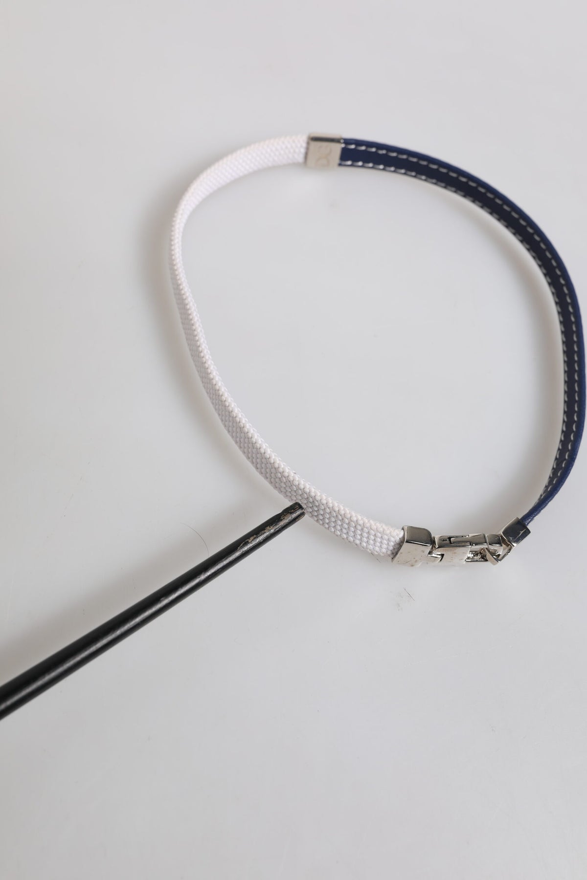 Bracelet Dolce & Gabbana en Cuir Bleu et Blanc avec Monogramme DG