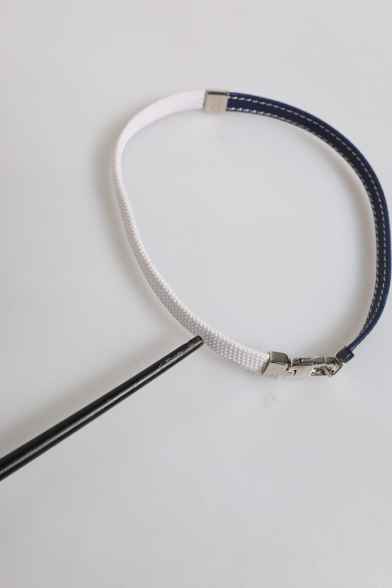Bracelet Dolce & Gabbana en Cuir Bleu et Blanc avec Monogramme DG