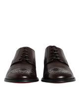Dolce & Gabbana Maroon Calfskin Leather Derby Dress Shoes