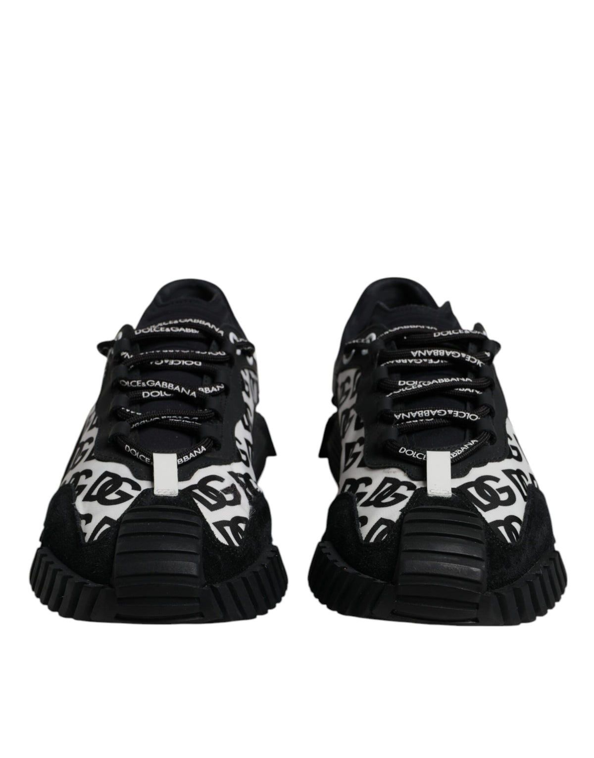 Dolce & Gabbana Black Logo Lace Up Low Top NS1 Sneakers