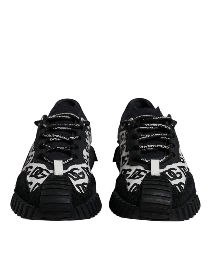 Dolce & Gabbana Black Logo Lace Up Low Top NS1 Sneakers