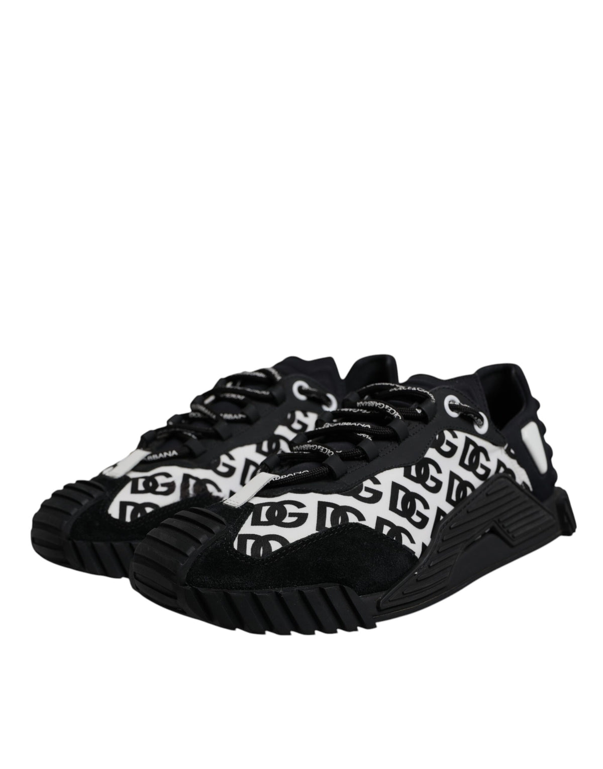 Dolce & Gabbana Black Logo Lace Up Low Top NS1 Sneakers