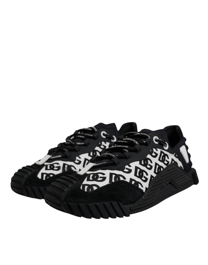 Dolce & Gabbana Black Logo Lace Up Low Top NS1 Sneakers