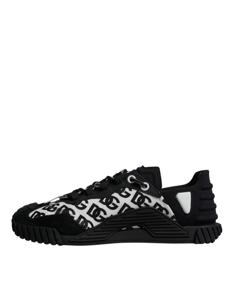 Dolce & Gabbana Black Logo Lace Up Low Top NS1 Sneakers
