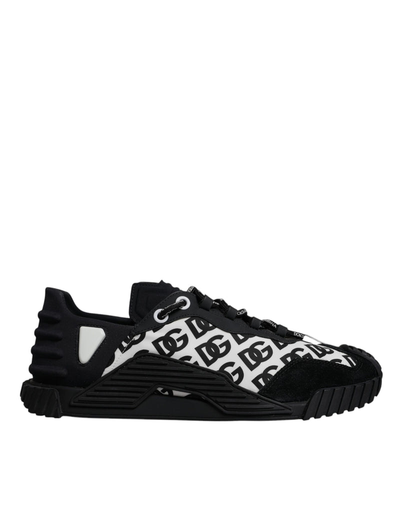 Dolce & Gabbana Black Logo Lace Up Low Top NS1 Sneakers