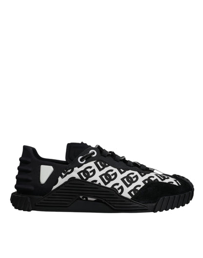 Dolce & Gabbana Black Logo Lace Up Low Top NS1 Sneakers Shoes