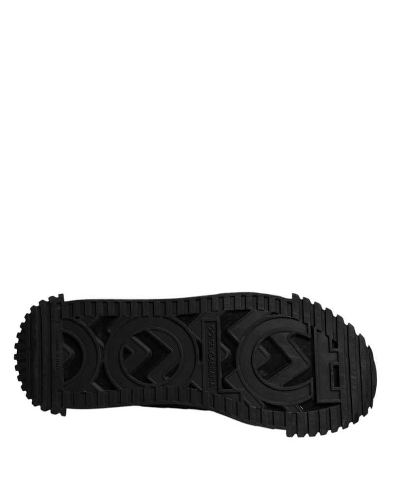 Dolce & Gabbana Black Logo Lace Up Low Top NS1 Sneakers