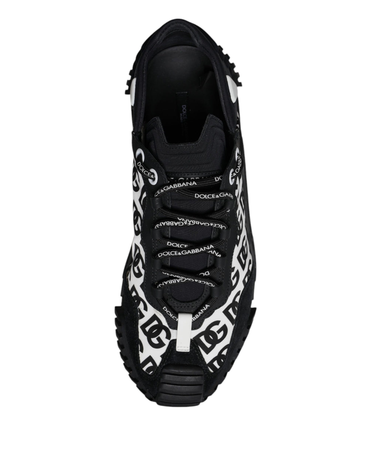 Dolce & Gabbana Black Logo Lace Up Low Top NS1 Sneakers