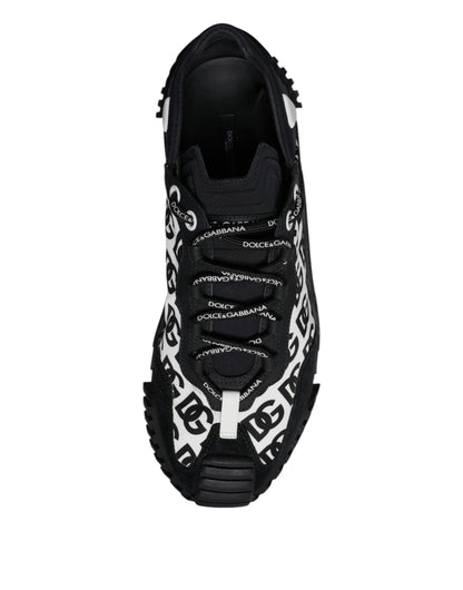 Dolce & Gabbana Black Logo Lace Up Low Top NS1 Sneakers Shoes