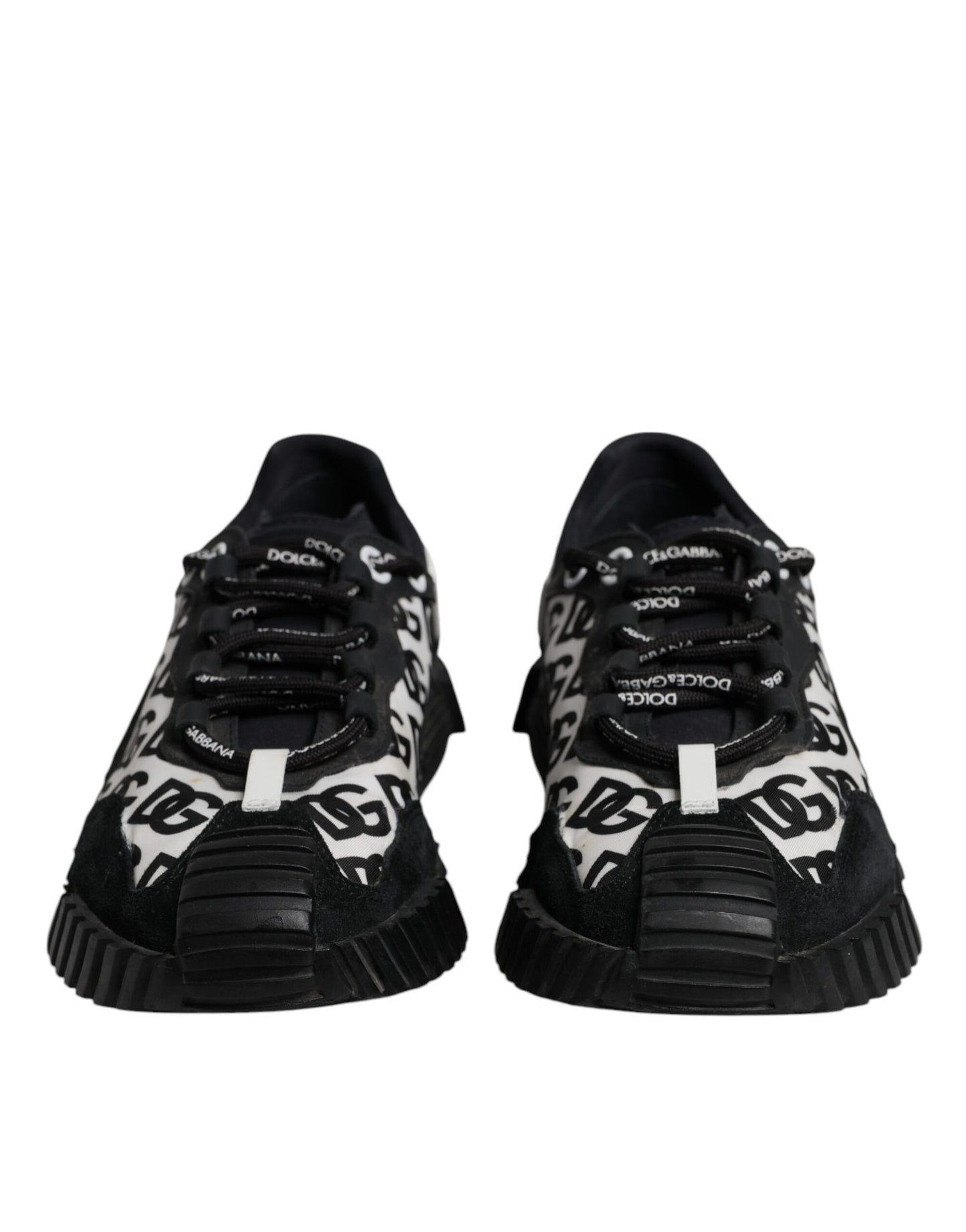 Dolce & Gabbana Black Logo Lace Up Low Top NS1 Sneakers Shoes