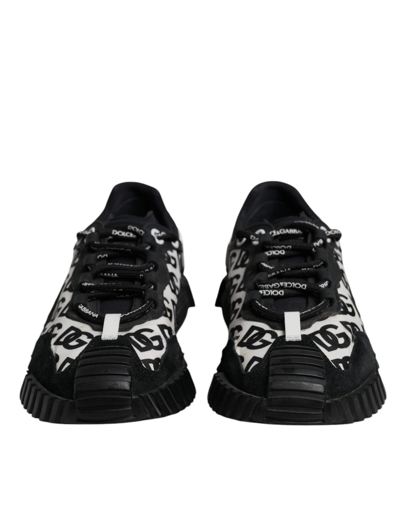 Dolce & Gabbana Black Logo Lace Up Low Top NS1 Sneakers