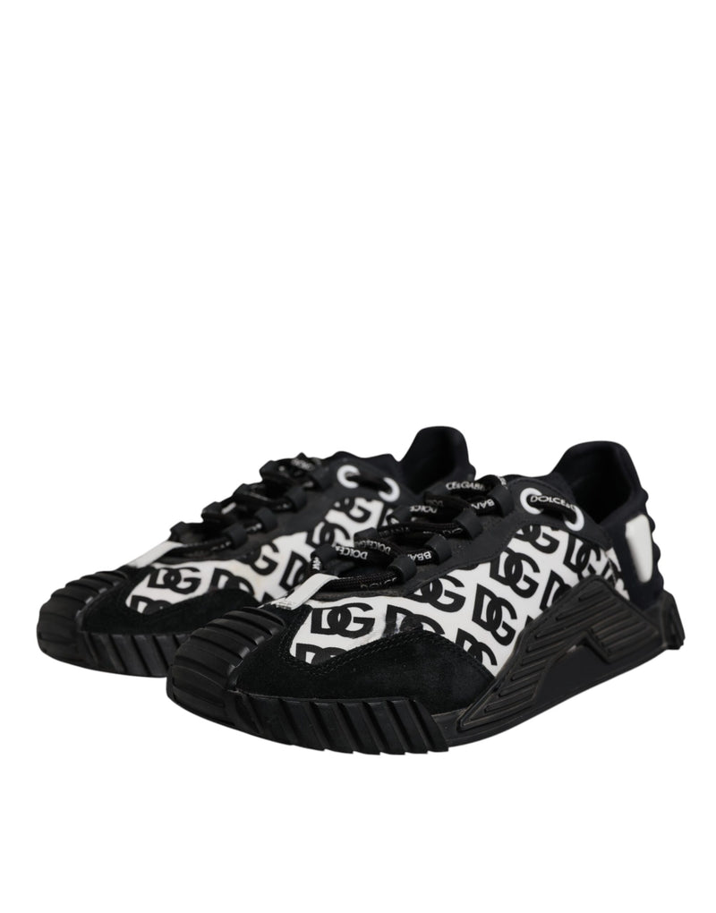 Dolce & Gabbana Black Logo Lace Up Low Top NS1 Sneakers