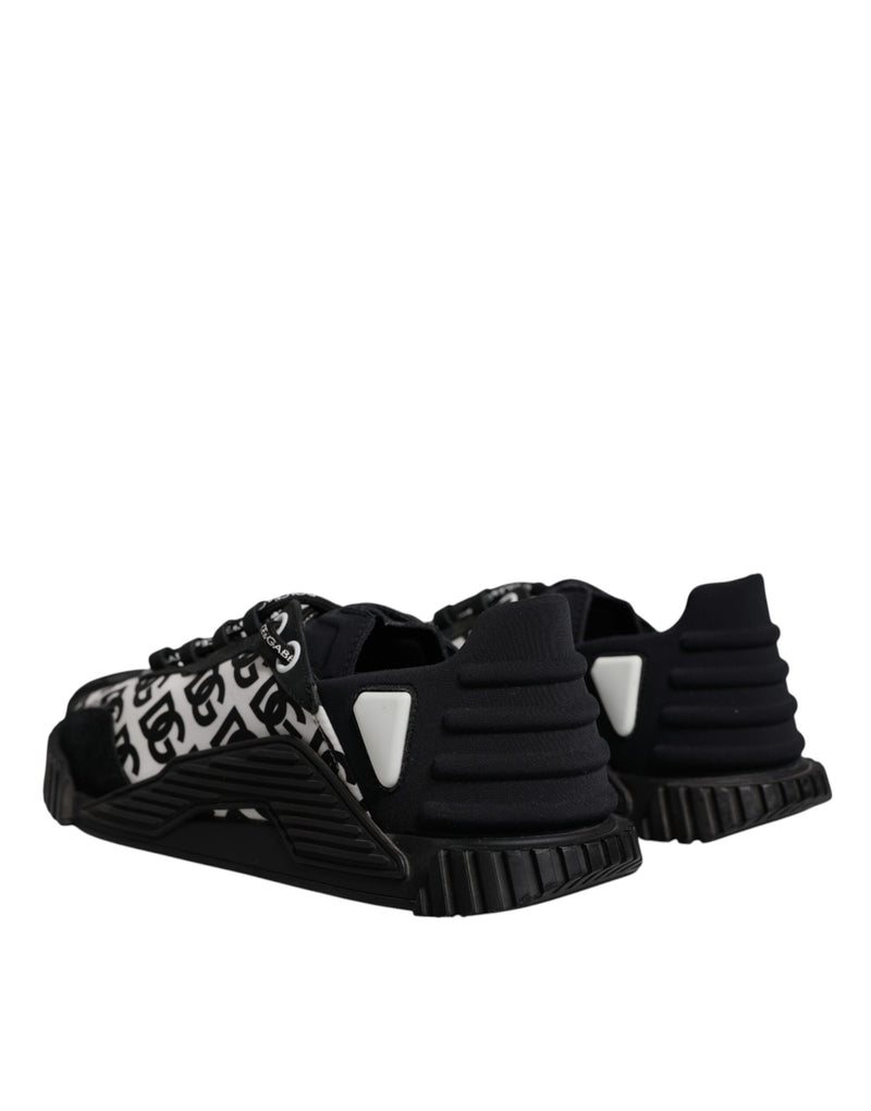 Dolce & Gabbana Black Logo Lace Up Low Top NS1 Sneakers
