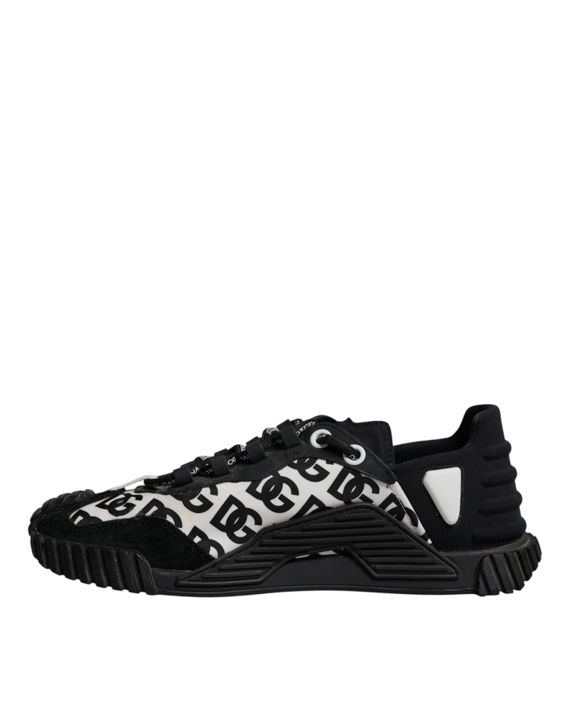 Dolce & Gabbana Black Logo Lace Up Low Top NS1 Sneakers