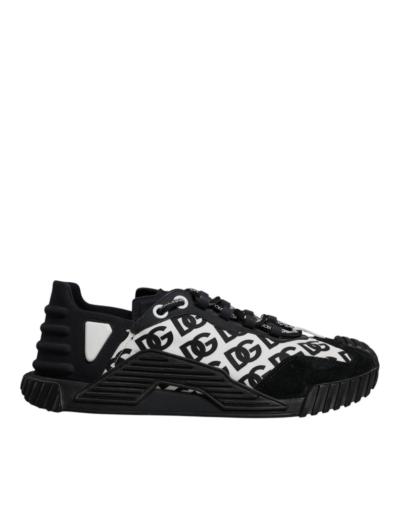 Dolce & Gabbana Black Logo Lace Up Low Top NS1 Sneakers
