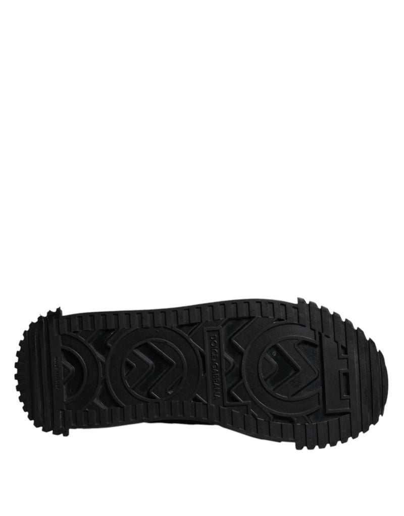 Dolce & Gabbana Black Logo Lace Up Low Top NS1 Sneakers