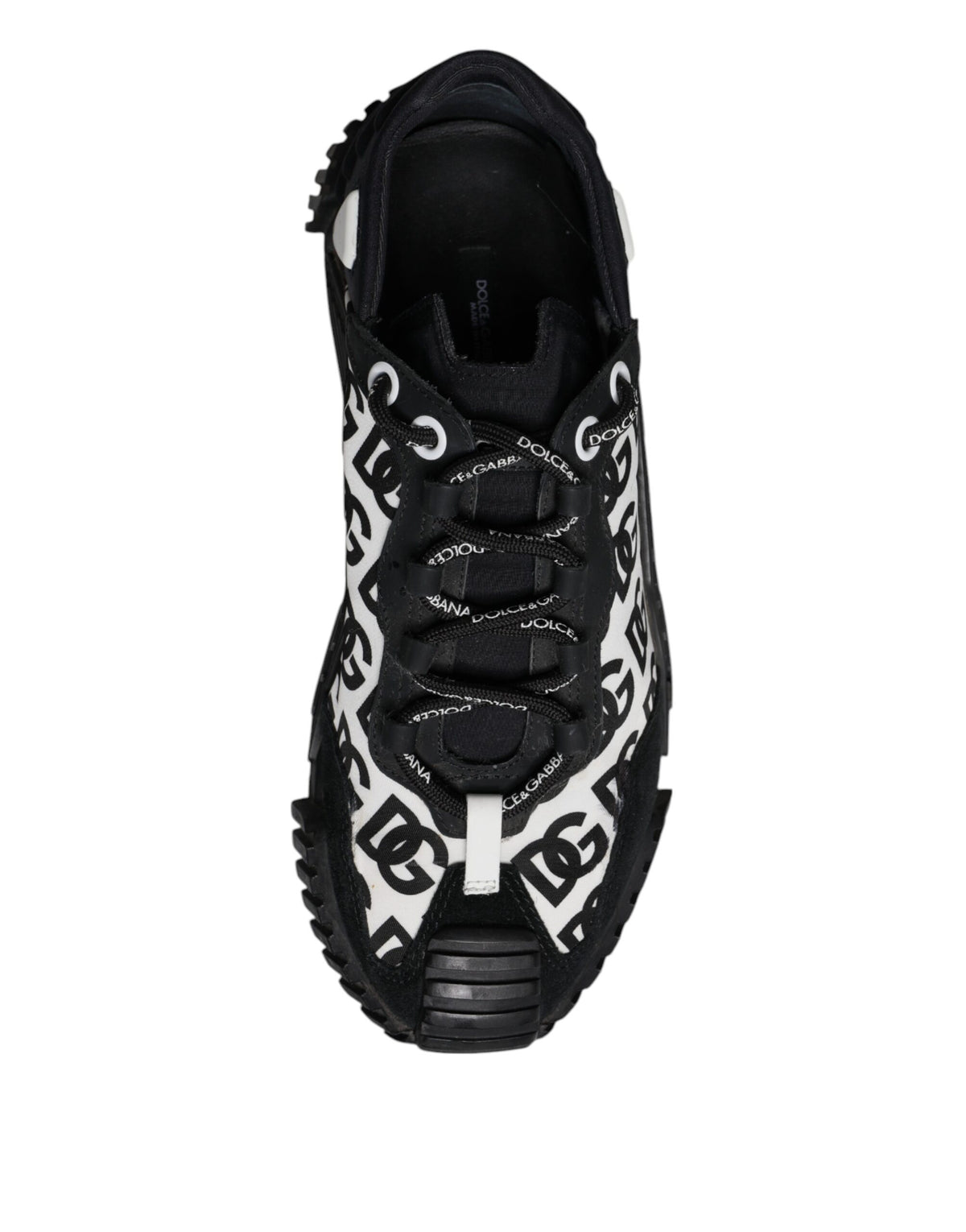 Dolce & Gabbana Black Logo Lace Up Low Top NS1 Sneakers