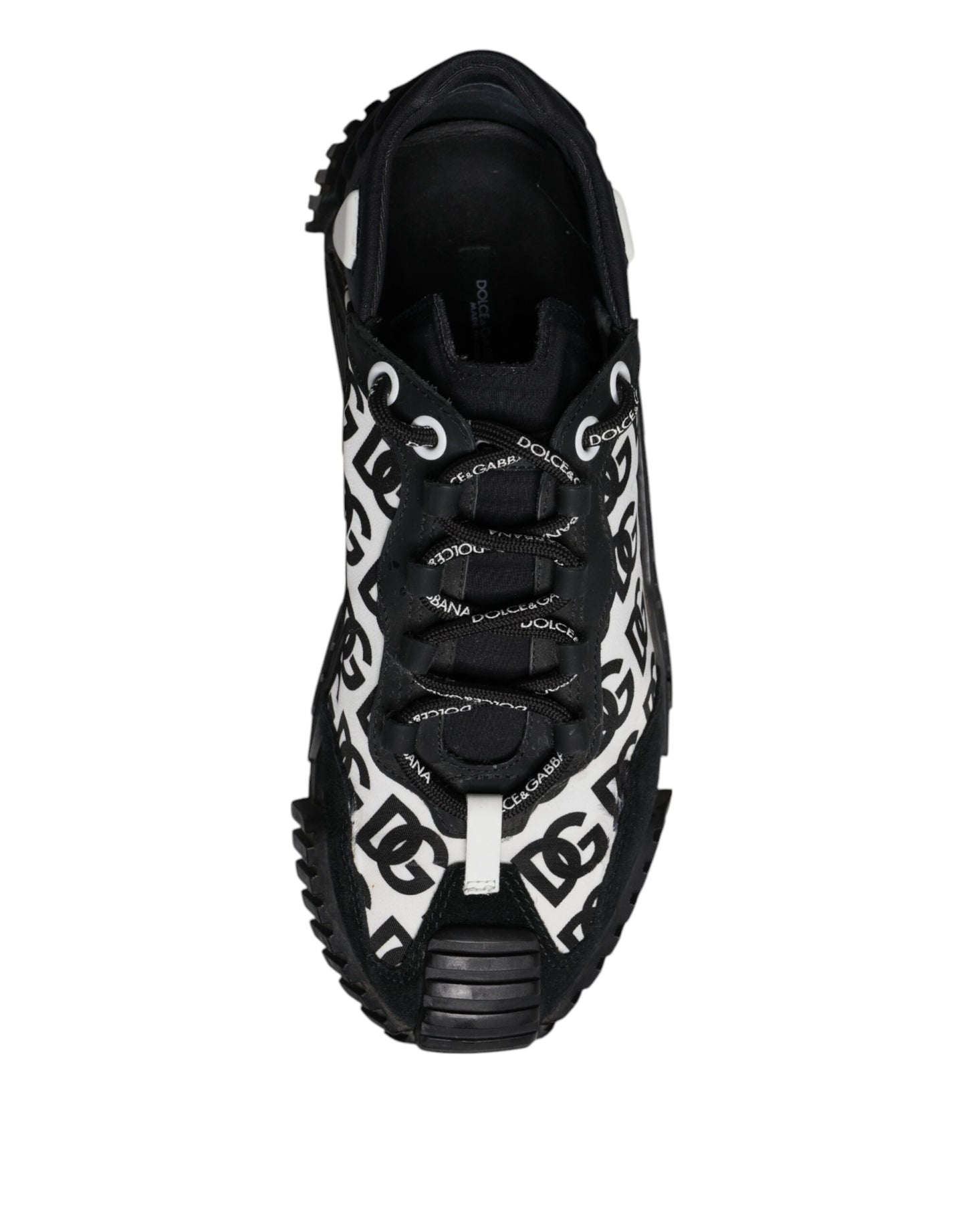 Dolce & Gabbana Black Logo Lace Up Low Top NS1 Sneakers Shoes