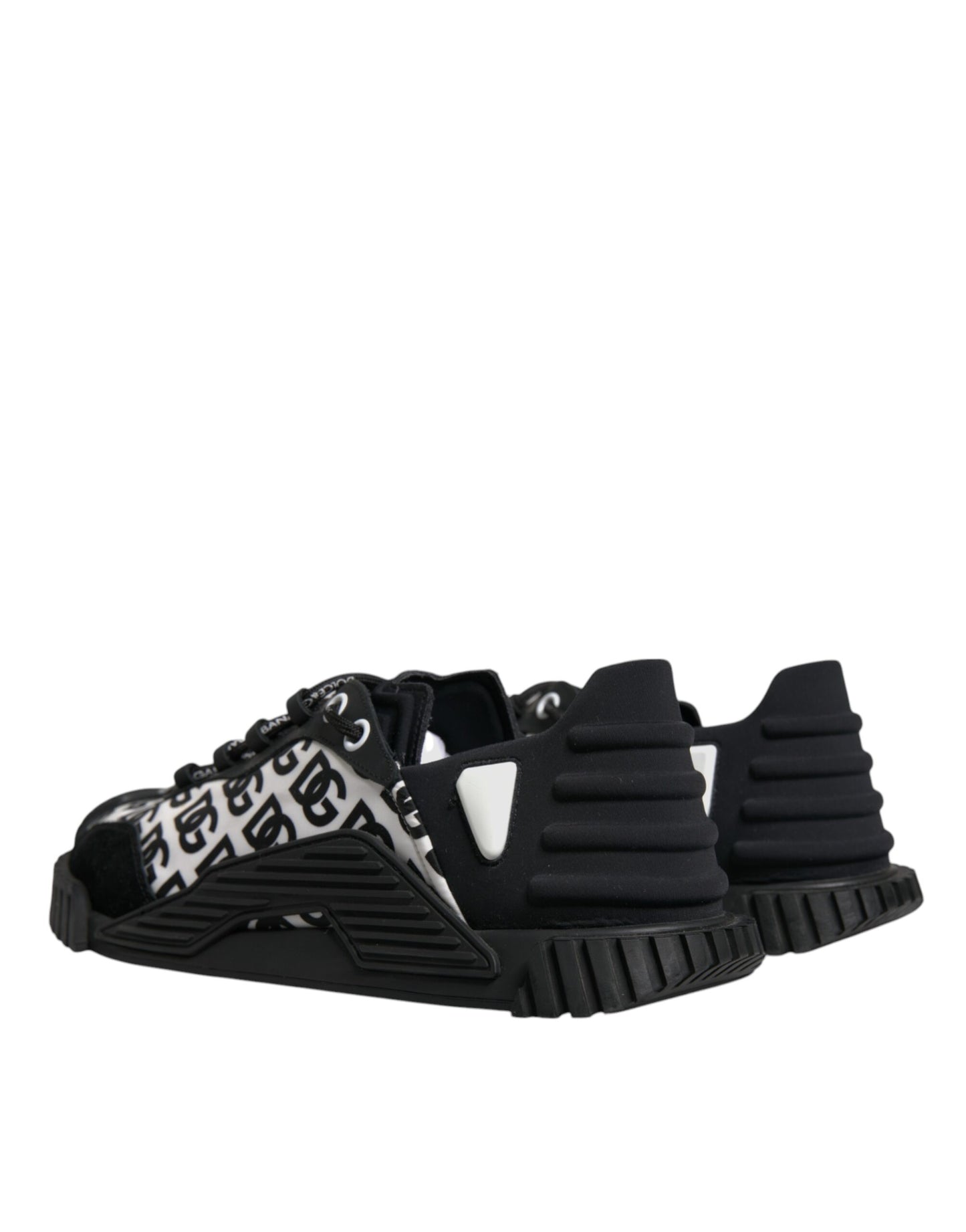 Dolce & Gabbana Black Logo Lace Up Low Top NS1 Sneakers Shoes