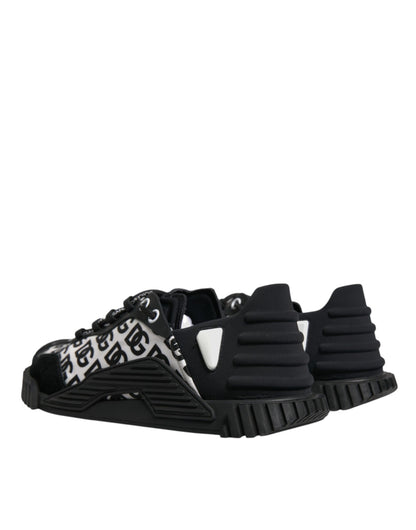 Dolce & Gabbana Black Logo Lace Up Low Top NS1 Sneakers Shoes