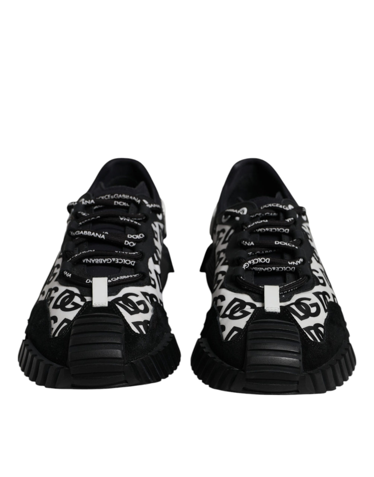 Dolce & Gabbana Black Logo Lace Up Low Top NS1 Sneakers