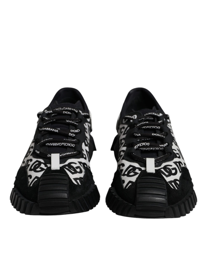 Dolce & Gabbana Black Logo Lace Up Low Top NS1 Sneakers