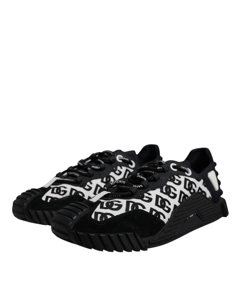Dolce & Gabbana Black Logo Lace Up Low Top NS1 Sneakers