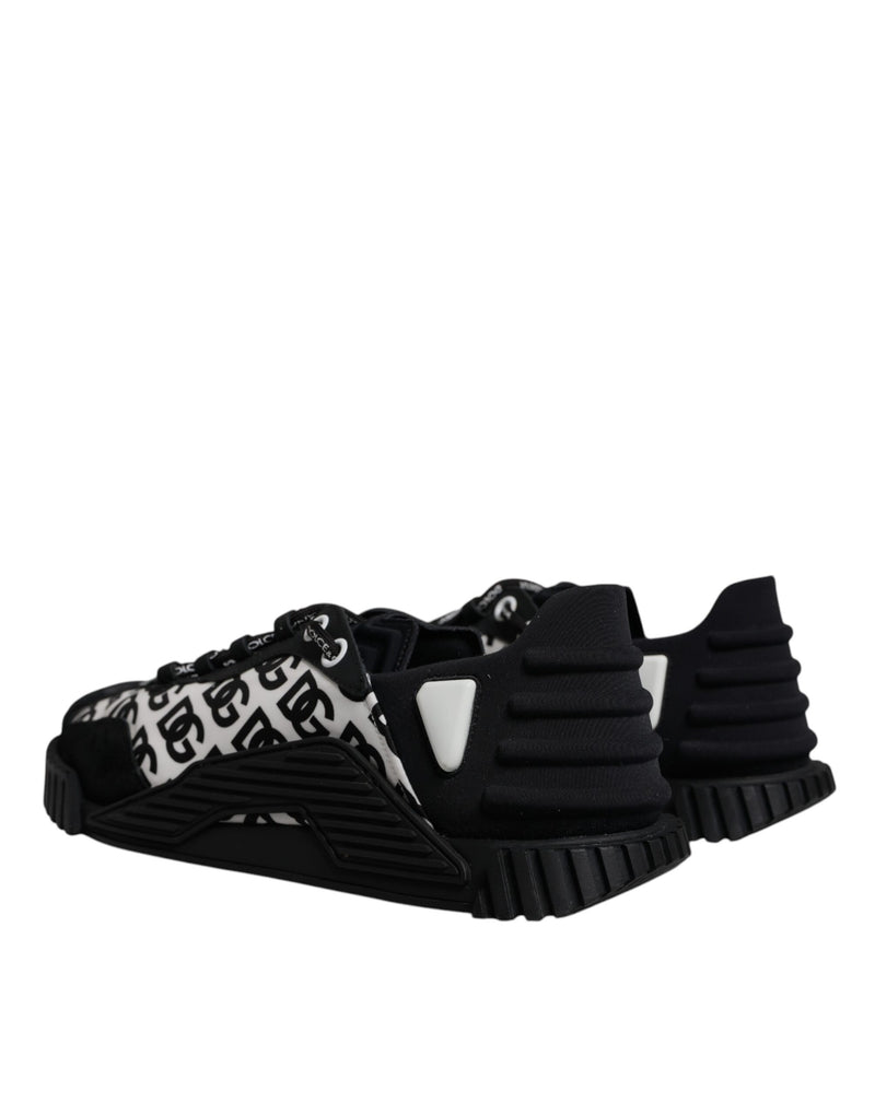 Dolce & Gabbana Black Logo Lace Up Low Top NS1 Sneakers