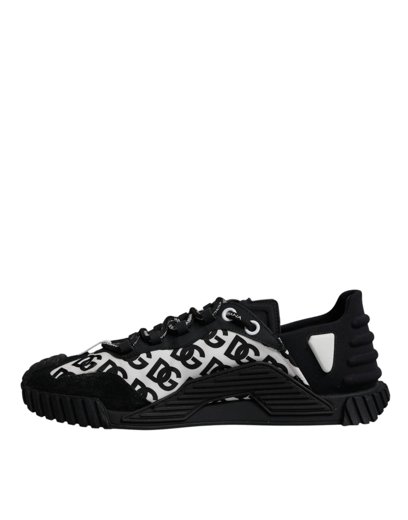 Dolce & Gabbana Black Logo Lace Up Low Top NS1 Sneakers