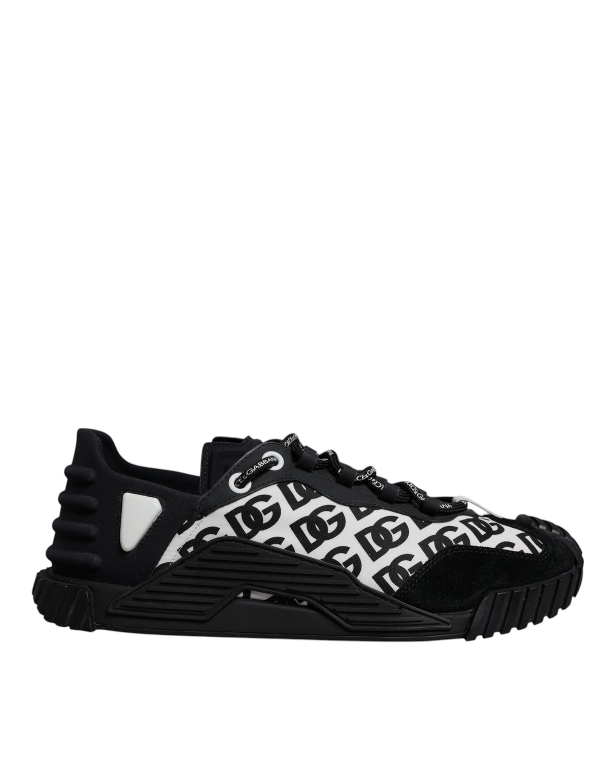Dolce & Gabbana Black Logo Lace Up Low Top NS1 Sneakers