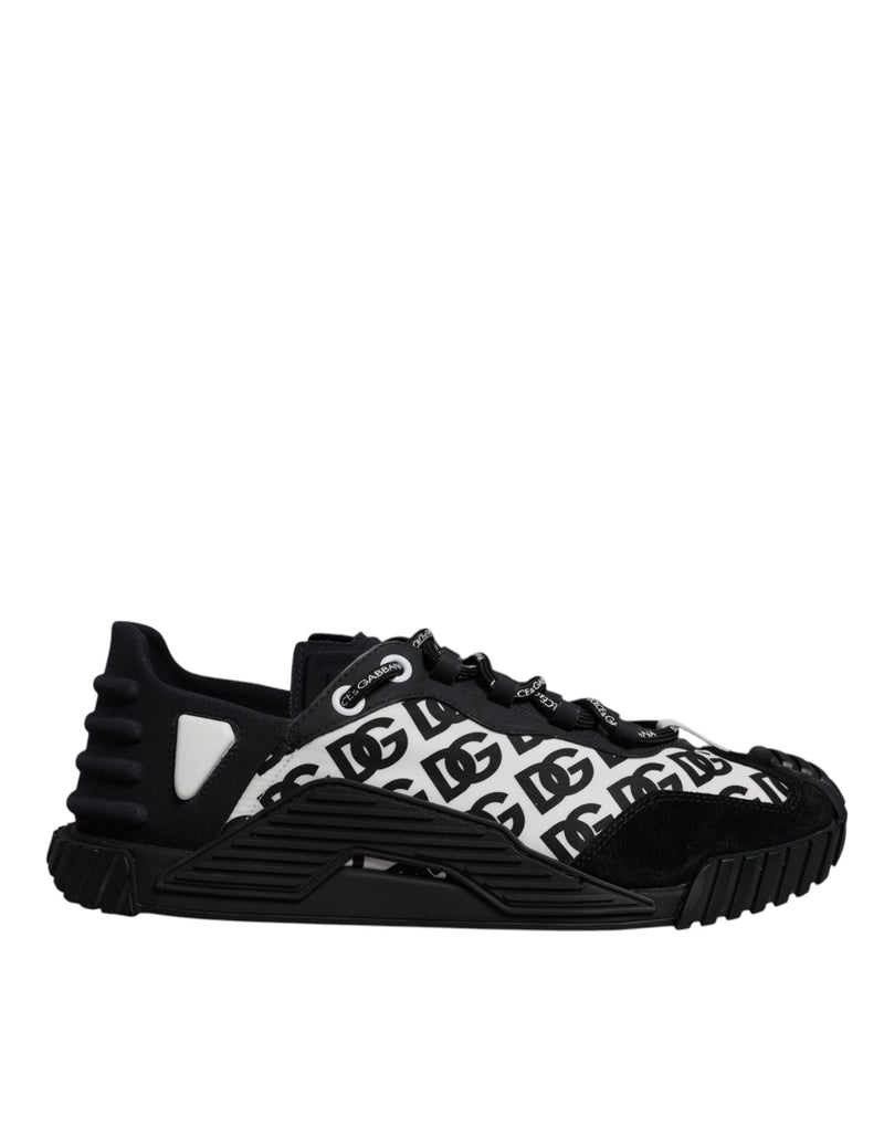 Dolce & Gabbana Black Logo Lace Up Low Top NS1 Sneakers