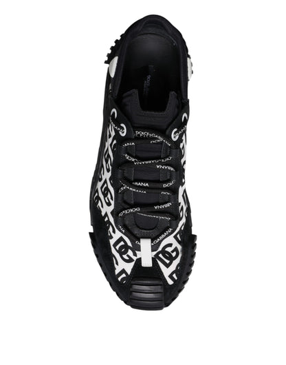 Dolce & Gabbana Black Logo Lace Up Low Top NS1 Sneakers Shoes