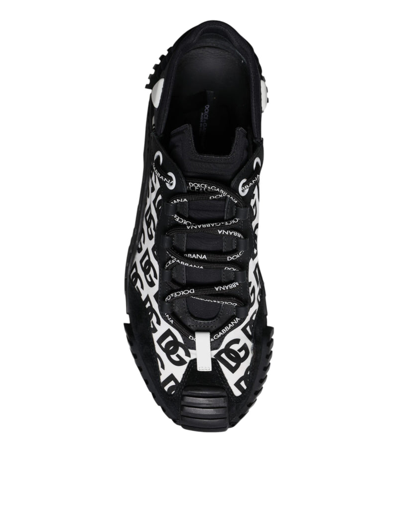 Dolce & Gabbana Black Logo Lace Up Low Top NS1 Sneakers