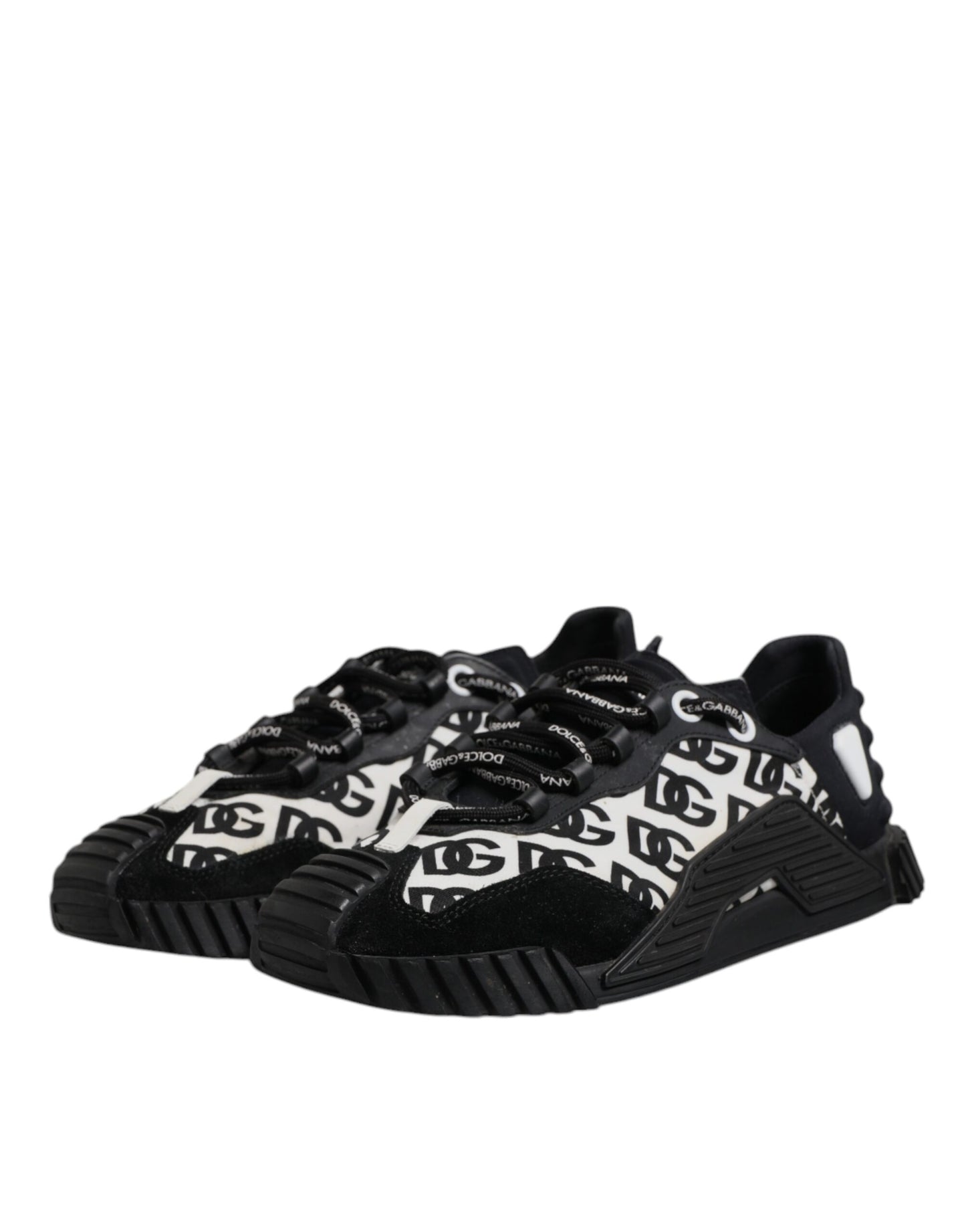 Dolce & Gabbana Black Logo Lace Up Low Top NS1 Sneakers Shoes