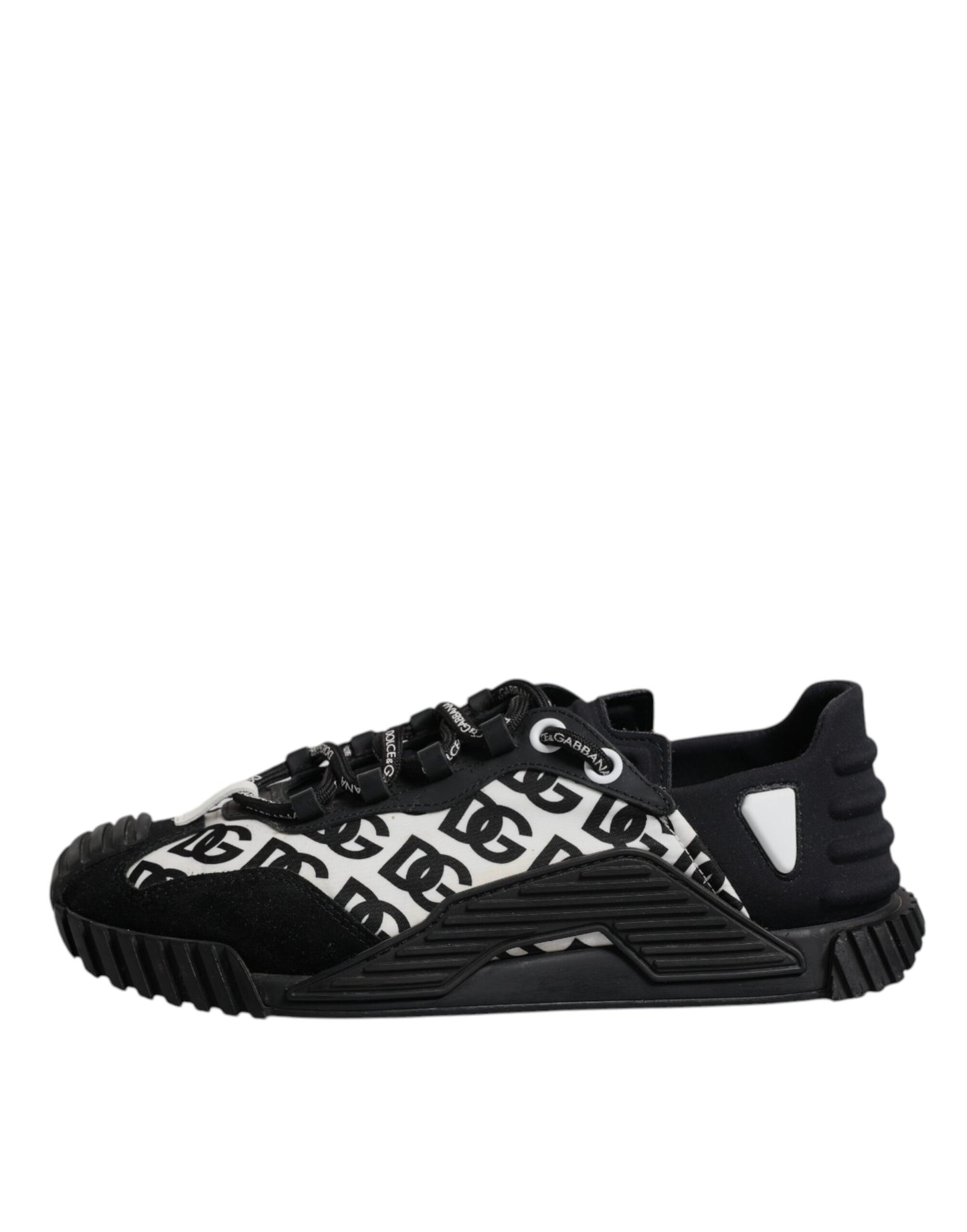 Dolce & Gabbana Black Logo Lace Up Low Top NS1 Sneakers Shoes