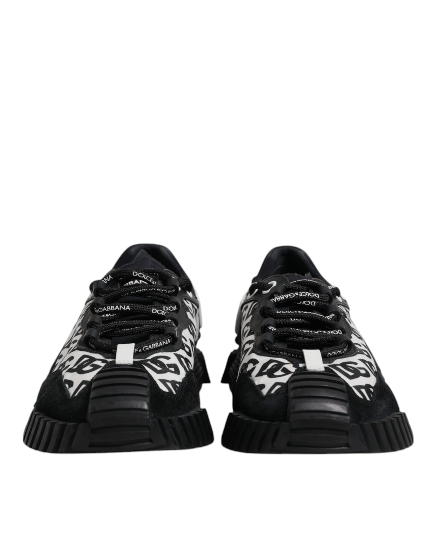 Dolce & Gabbana Black Logo Lace Up Low Top NS1 Sneakers Shoes