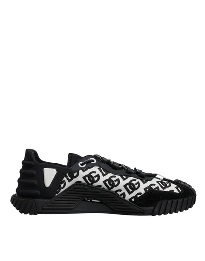 Dolce & Gabbana Black Logo Lace Up Low Top NS1 Sneakers Shoes