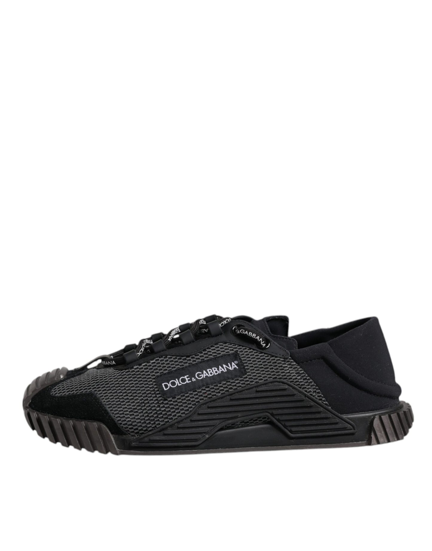 Dolce & Gabbana Black Silver Logo Low Top Men Sneakers Shoes
