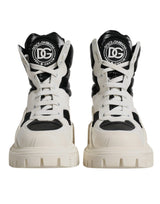 Dolce & Gabbana White Padded Mid Calf Lace Up Boots
