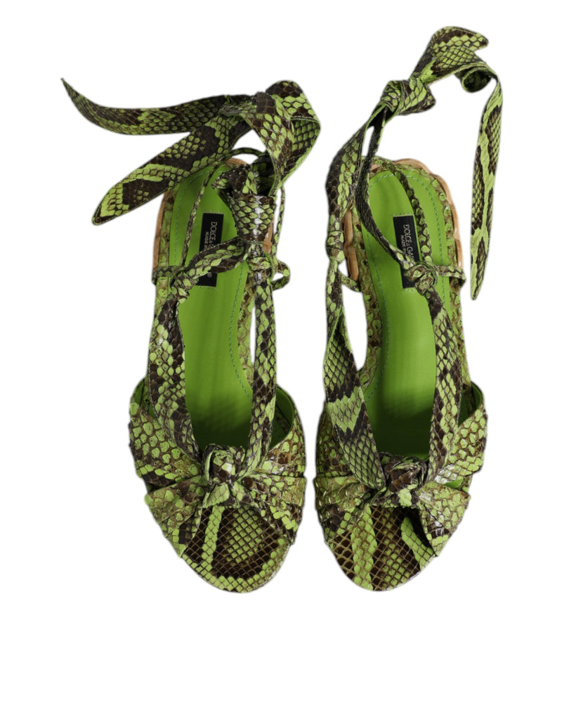 Dolce & Gabbana Sandales Cheville Imprimé Animal Vert